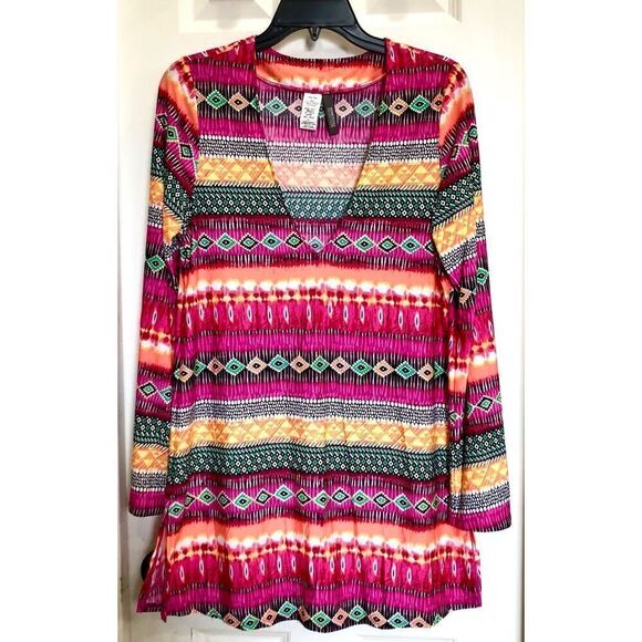 KENNETH COLE REACTION - L Sz L EUC Swimsuit Coverup/Tunic Top/V-Neck/Long Sleeve - Picture 5 of 16